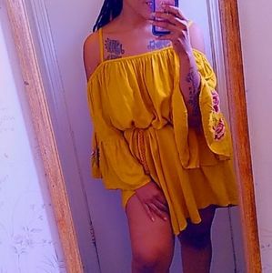 Yellow boho dress nwt